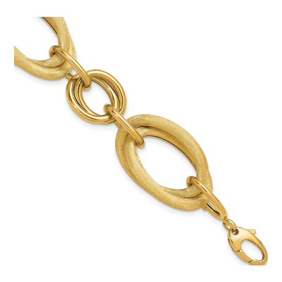 14K Yellow Gold 24.5mm Oval-Link Oval Fancy Link Chain Bracelet