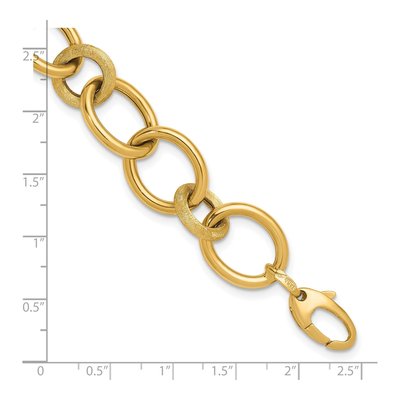 14K Yellow Gold 16mm Circle Oval Fancy Link Chain Bracelet – view 4