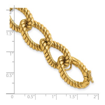 14K Yellow Gold 16mm Twisted Oval-Link Oval Fancy Link Chain Bracelet – view 4