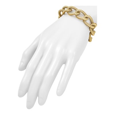 14K Yellow Gold 16mm Twisted Oval-Link Oval Fancy Link Chain Bracelet – view 7