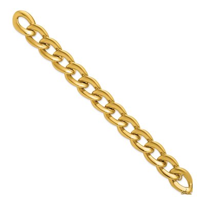14K Yellow Gold 17.5mm Oval-Link Oval Fancy Link Chain Bracelet – view 3