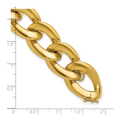 14K Yellow Gold 17.5mm Oval-Link Oval Fancy Link Chain Bracelet – view 4