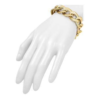 14K Yellow Gold 17.5mm Oval-Link Oval Fancy Link Chain Bracelet – view 7