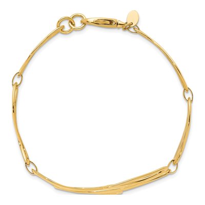 14K Yellow Gold Fancy Link Bracelet – view 6