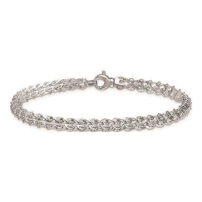 14K White Gold Fancy Link Chain Bracelet – view 5
