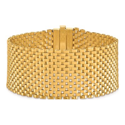 14K Yellow Gold 26mm Fancy-Link Chain Bracelet – view 5