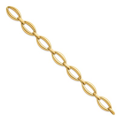 14K Yellow Gold 15.25mm Oval-Link Oval Chain Bracelet – view 3