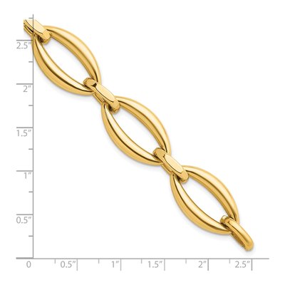 14K Yellow Gold 15.25mm Oval-Link Oval Chain Bracelet – view 4