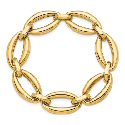 14K Yellow Gold 15.25mm Oval-Link Oval Chain Bracelet – view 6