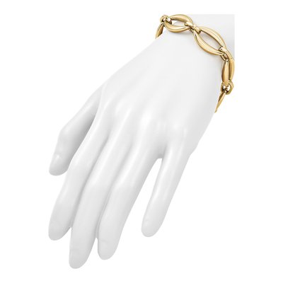 14K Yellow Gold 15.25mm Oval-Link Oval Chain Bracelet – view 7