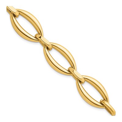 14K Yellow Gold 15.25mm Oval-Link Oval Chain Bracelet