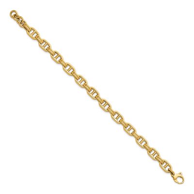 14K Yellow Gold 8mm Fancy Anchor Chain Bracelet – view 3