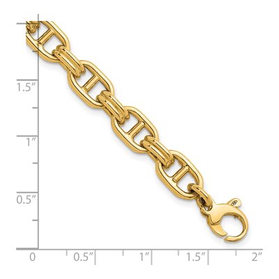 14K Yellow Gold 8mm Fancy Anchor Chain Bracelet – view 4