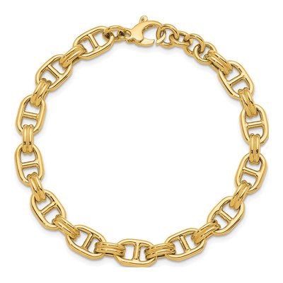14K Yellow Gold 8mm Fancy Anchor Chain Bracelet – view 6