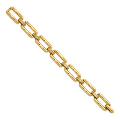 14K Yellow Gold 15.3mm Rectangular-Link Chain Bracelet – view 3
