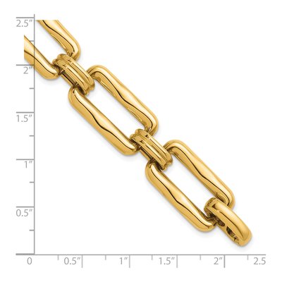 14K Yellow Gold 15.3mm Rectangular-Link Chain Bracelet – view 4