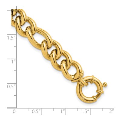 14K Yellow Gold 10.75mm Figaro Chain Bracelet – view 4