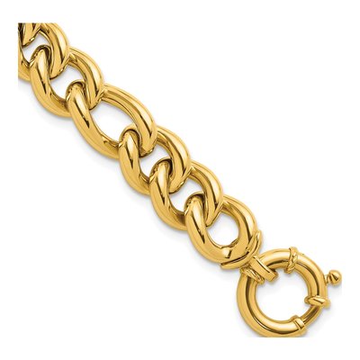 14K Yellow Gold 10.75mm Figaro Chain Bracelet