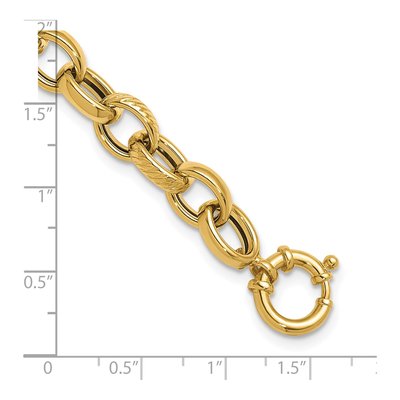 14K Yellow Gold 9.5mm Cable Chain Bracelet – view 4