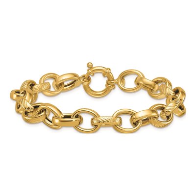 14K Yellow Gold 9.5mm Cable Chain Bracelet – view 5