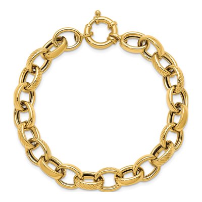 14K Yellow Gold 9.5mm Cable Chain Bracelet – view 6