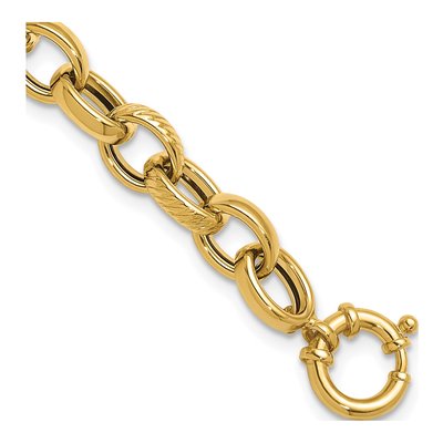 14K Yellow Gold 9.5mm Cable Chain Bracelet