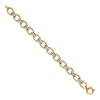 14K Yellow Gold 11.25mm Oval Link Chain Bracelet – view 3