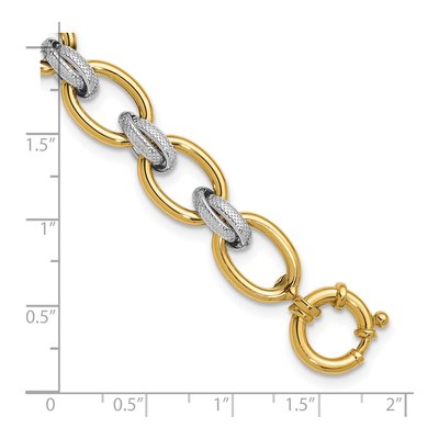 14K Yellow Gold 11.25mm Oval Link Chain Bracelet – view 4
