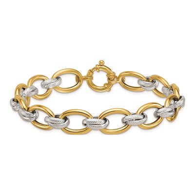14K Yellow Gold 11.25mm Oval Link Chain Bracelet – view 5