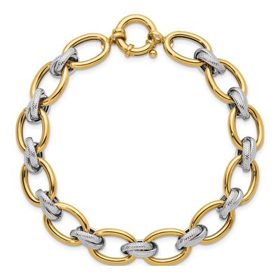 14K Yellow Gold 11.25mm Oval Link Chain Bracelet – view 6