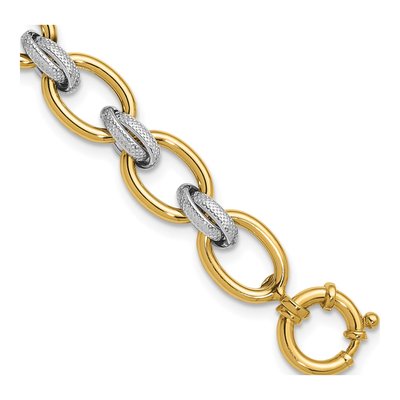 14K Yellow Gold 11.25mm Oval Link Chain Bracelet
