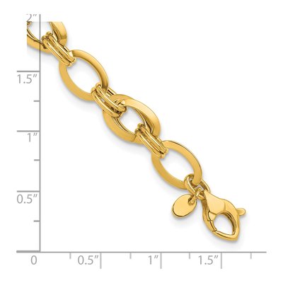 14K Yellow Gold 8.75mm Knife Edge Oval Link Chain Bracelet – view 4