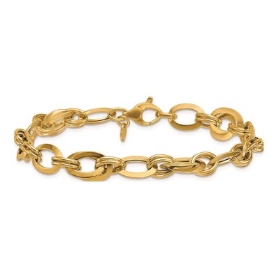 14K Yellow Gold 8.75mm Knife Edge Oval Link Chain Bracelet – view 5