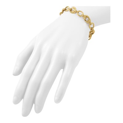 14K Yellow Gold 8.75mm Knife Edge Oval Link Chain Bracelet – view 6