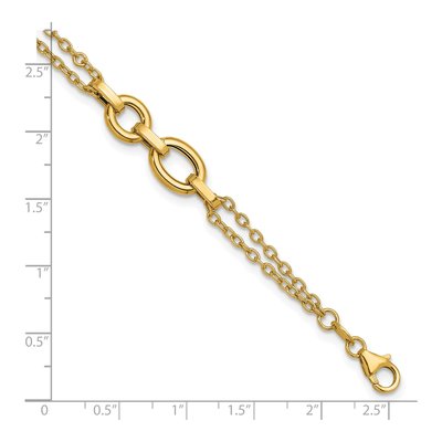 14K Yellow Gold 9.25mm Two-Strand Link Chain Bracelet – view 4