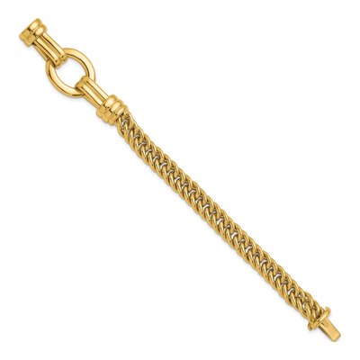 14K Yellow Gold 10.5mm Oval Curb Link Chain Bracelet – view 3
