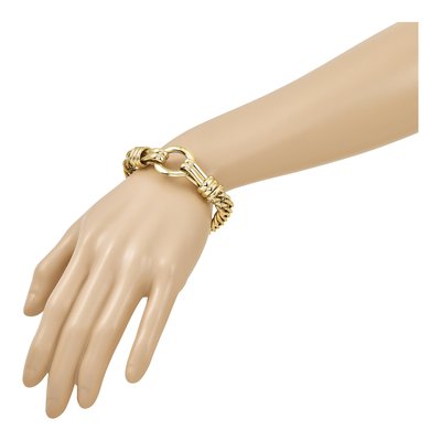 14K Yellow Gold 10.5mm Oval Curb Link Chain Bracelet – view 8