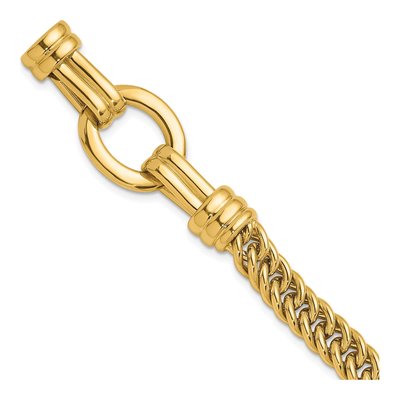 14K Yellow Gold 10.5mm Oval Curb Link Chain Bracelet