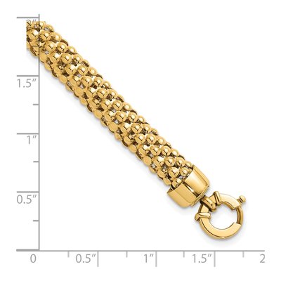 14K Yellow Gold 8mm Popcorn Mesh Chain Bracelet – view 4