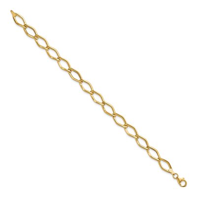 14K Yellow Gold 8mm Fancy Link Chain Bracelet – view 3