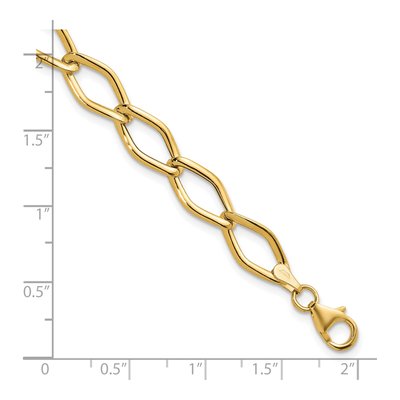 14K Yellow Gold 8mm Fancy Link Chain Bracelet – view 4