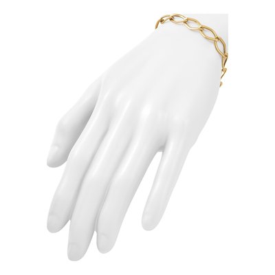 14K Yellow Gold 8mm Fancy Link Chain Bracelet – view 6
