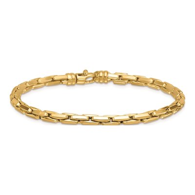 14K Yellow Gold 4mm Fancy Link Chain Bracelet – view 5