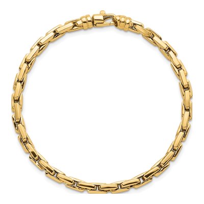 14K Yellow Gold 4mm Fancy Link Chain Bracelet – view 6