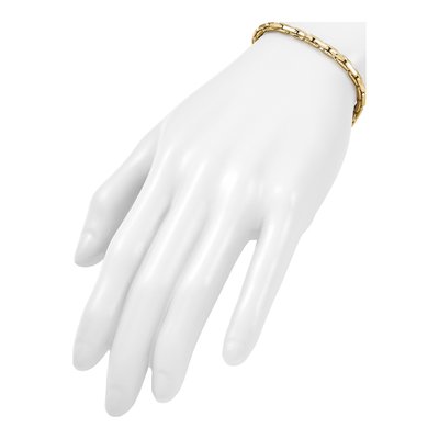 14K Yellow Gold 4mm Fancy Link Chain Bracelet – view 7