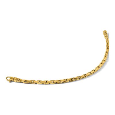 14K Yellow Gold 4mm Fancy Link Chain Bracelet – view 8