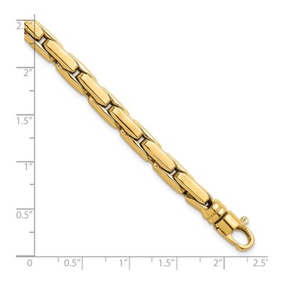 14K Yellow Gold 6mm Fancy Link Chain Bracelet – view 4