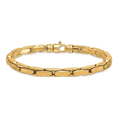 14K Yellow Gold 6mm Fancy Link Chain Bracelet – view 5