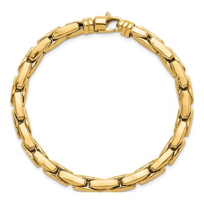 14K Yellow Gold 6mm Fancy Link Chain Bracelet – view 6