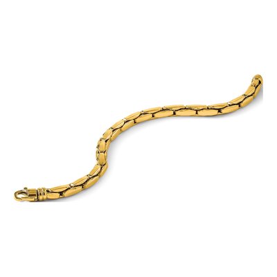 14K Yellow Gold 6mm Fancy Link Chain Bracelet – view 7